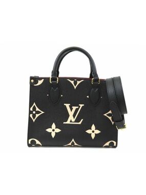 LOUIS VUITTON LV On The Go PM 2 Way Bag Monogram Empreinte Black/Beige Purse